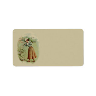 Étiquette Vintage Golfing Lady Art