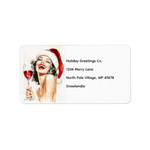 Étiquette Vintage Holiday Cheer en Aquarelle