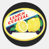 Étiquette vintage Lemon Cordial