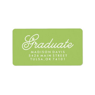 Étiquette Vintage Lime Green Graduation