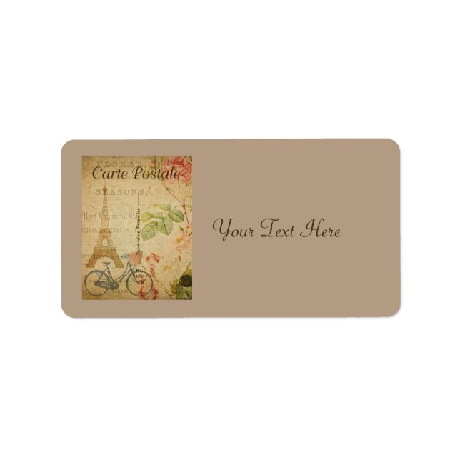 Étiquette Vintage Parisien Avec Tour Eiffel (Devant)