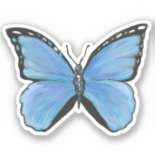 Étiquette Vinyle à papillon bleu