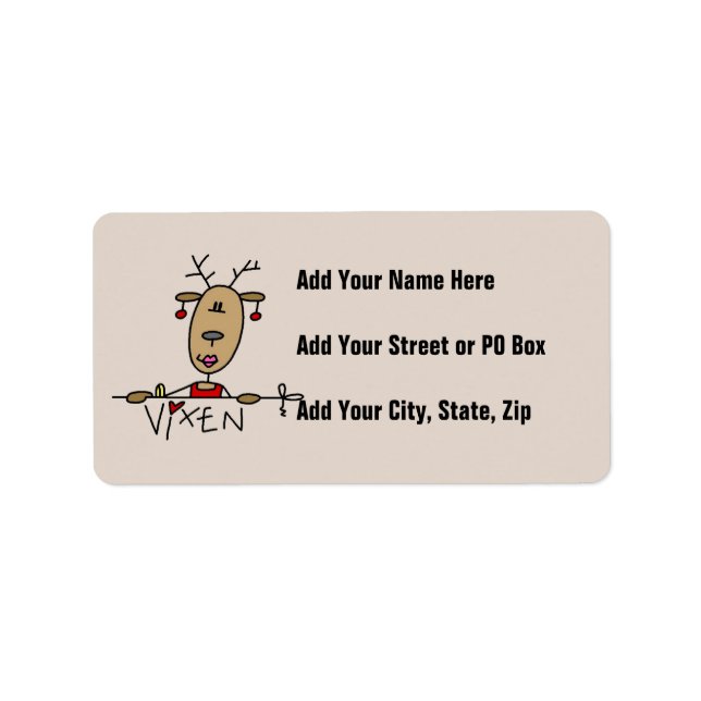 Étiquette Vixen Reindeer T-shirts et cadeaux de Noël (Devant)