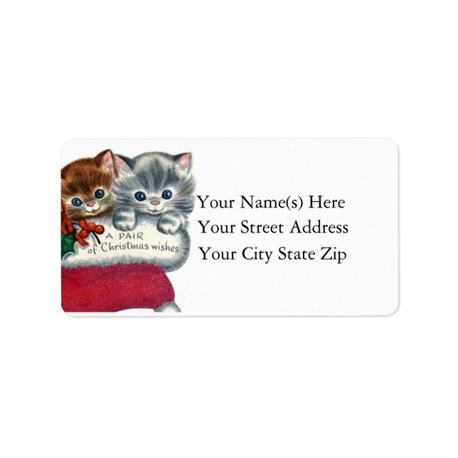 Étiquette Voeux de Noël de Kittens Noël (Devant)