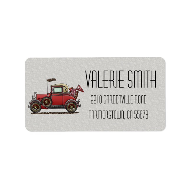 Étiquette Voiture antique mignonne (Devant)