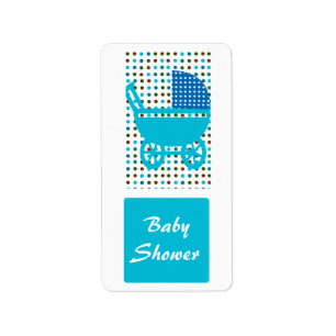 Étiquette Voiture d'enfant de Polkadot de baby shower