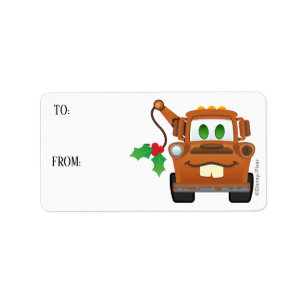Étiquette Voitures Noël   Camion de remorque
