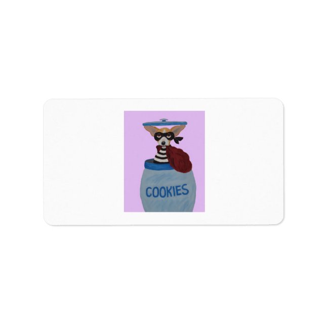 Étiquette Voleur de Cookies Chihuahua (Devant)