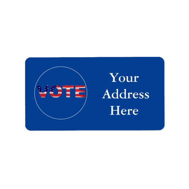 Étiquette Voter Le Texte Dans Les Couleurs Du Drapeau (Devant)