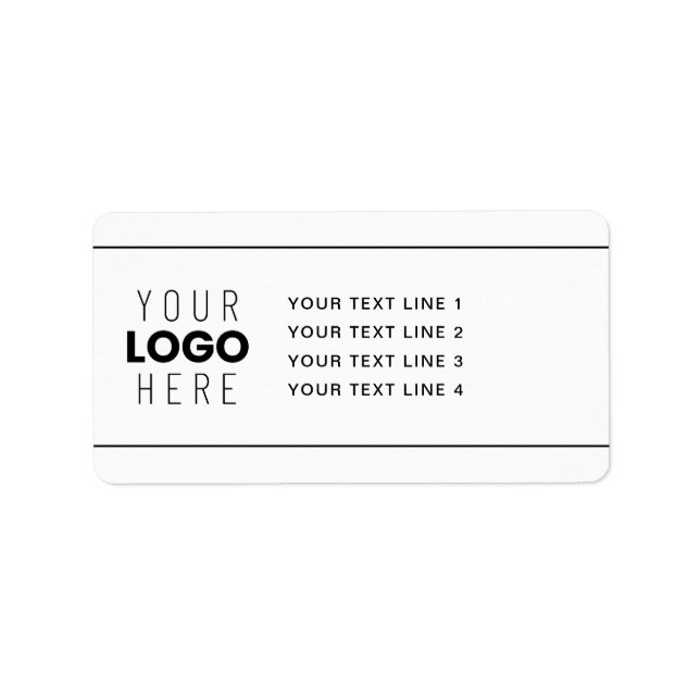 Étiquette VOTRE LOGO | Adresse de retour Blanc avec lignes n (Devant)