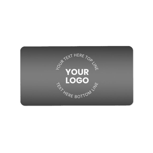 Étiquette Votre logo avec dégradé noir et blanc modifiable (Devant)