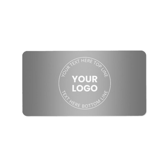 Étiquette Votre logo avec gris et blanc modifiable (Devant)