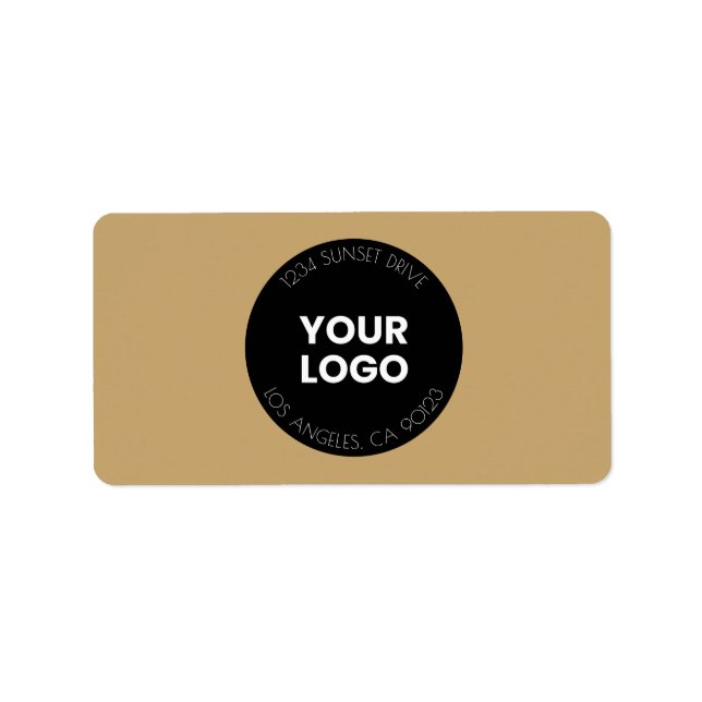 Étiquette Votre logo d'entreprise | Black & Golden - Adresse (Devant)