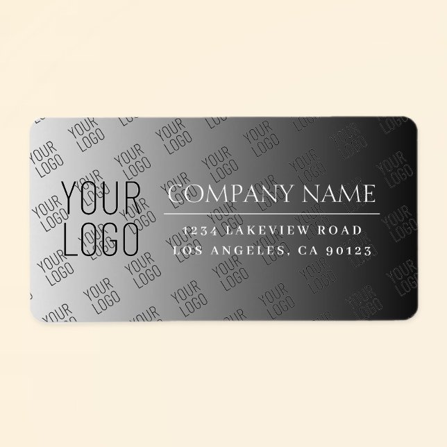 Étiquette Votre logo ici moderne Ombre blanc & couleur modif (Créateur téléchargé)