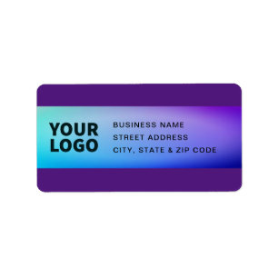 Étiquette Votre logo   Purple Turquoise Green Ombre