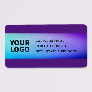 Étiquette Votre logo Purple Turquoise Green Ombre