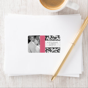 Étiquette Votre Mariage Photo Vintage Honeysuckel Damask