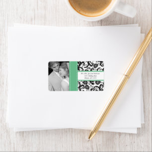 Étiquette Votre Mariage Photo Vintage PeaPod Damask