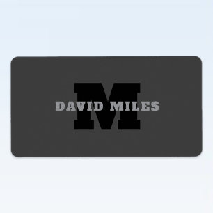 Étiquette Votre nom ou nom commercial   Masculine moderne Gr