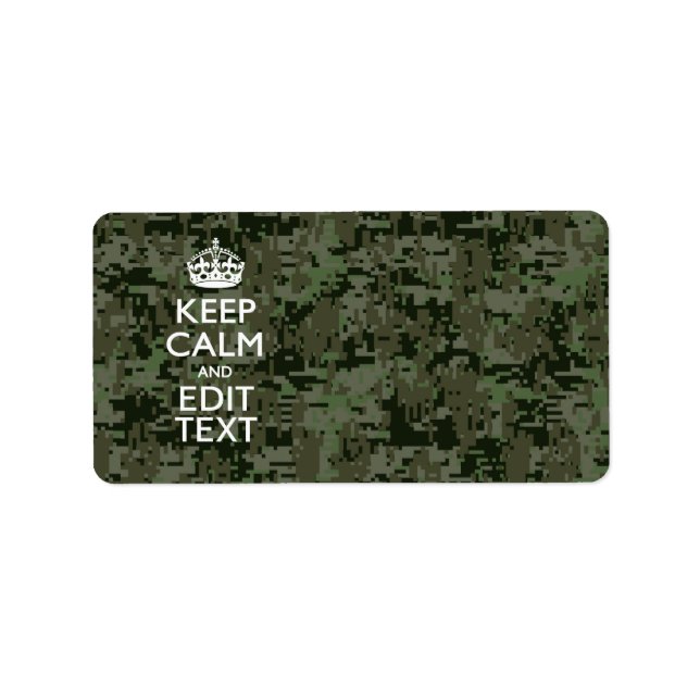 Étiquette Votre propre texte Camo numérique Woodland Gardez  (Devant)