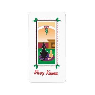 Étiquette WagsToWish_Merry Kissmas emballage cadeau