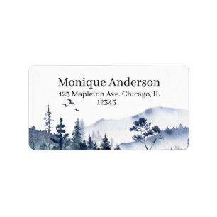 Étiquette Watercolor Adventure attend Rustic Forest Montatio