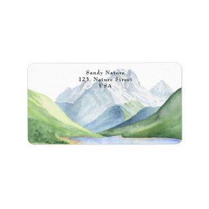 Étiquette Watercolor montagnes - Laissez l'aventure commence