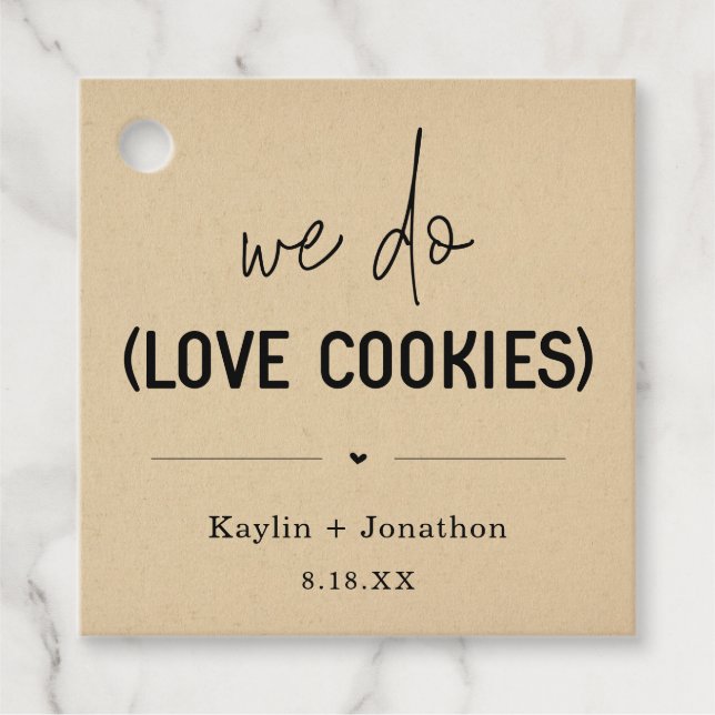 Étiquette We Do Love Cookies Wedding Favor (Devant)