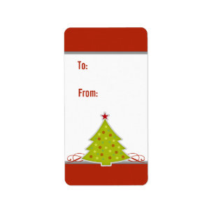 Étiquette Whimsical Christmas Tree Gift Tag Labels