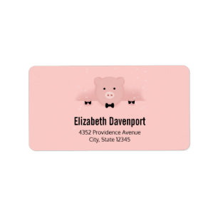 Étiquette Whimsical pink pig cute Farm Animal