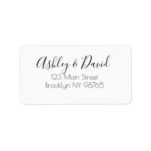 Étiquette Whimsical Script Return Address Label