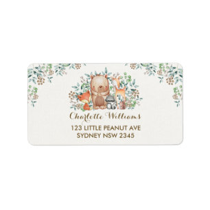 Étiquette Whimsical Woodland Forest Animaux Retourner Adress