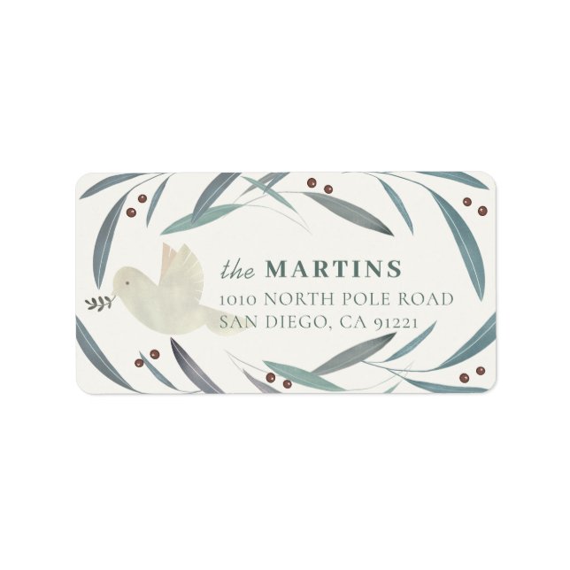 Étiquette White Dove Foliage Cream Adresse blanche (Devant)
