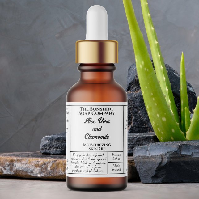 Étiquette White rustic dropper or cosmetics bottle label (Créateur téléchargé)