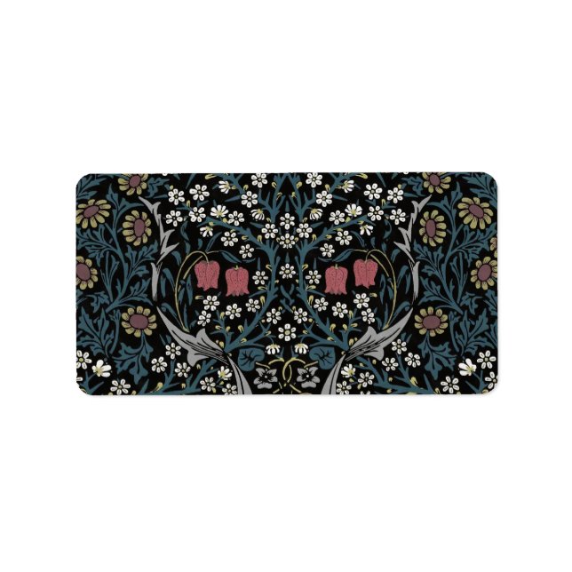 Étiquette William Morris Blackthorn Floral Art Nouveau (Devant)