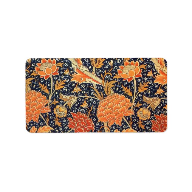 Étiquette William Morris Cray Floral Art Nouveau Motif (Devant)