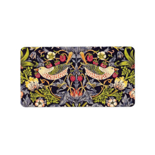 Étiquette William Morris Strawberry Thief Floral Art nouveau
