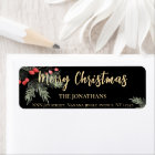 Winter Greenery Christmas  Elegant Return Address