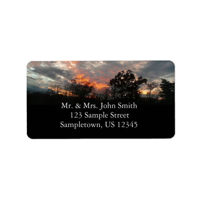 Étiquette Winter Sunset Nature Paysage Photographie (Devant)