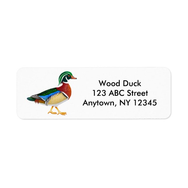Étiquette Wood Duck Drake (Devant)