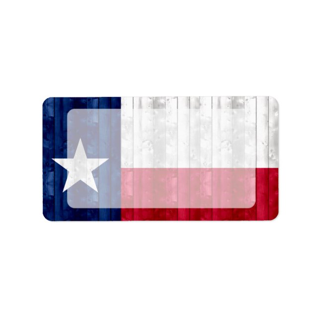 Étiquette Wooden Texan Flag (Devant)