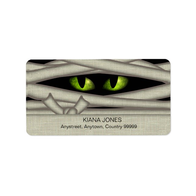 Étiquette Yeux de maman Halloween Green ID685 (Devant)