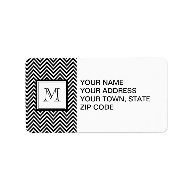 ÉTIQUETTE YOUR MONOGRAM CHEVRON NOIR (Devant)