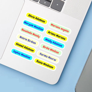 étiquettes 12 ID étanche longue Stickers de nom