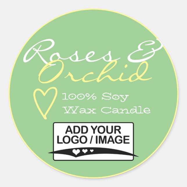 Étiquettes à bougie simple Mint Green avec Logo Pa (Devant)