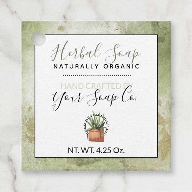 Étiquettes à suspendre pour savon fait main, aquar (Devant)