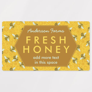 Étiquettes Abeilles de miel et peigne de miel Apiary Farm Bus