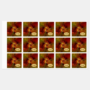 Étiquettes Abstrait Orange Brown Vert Fractal Art Nom propre