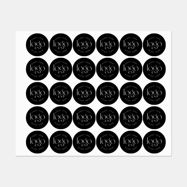 Étiquettes Add Your Own Logo Custom Business Modern Black (Feuille)