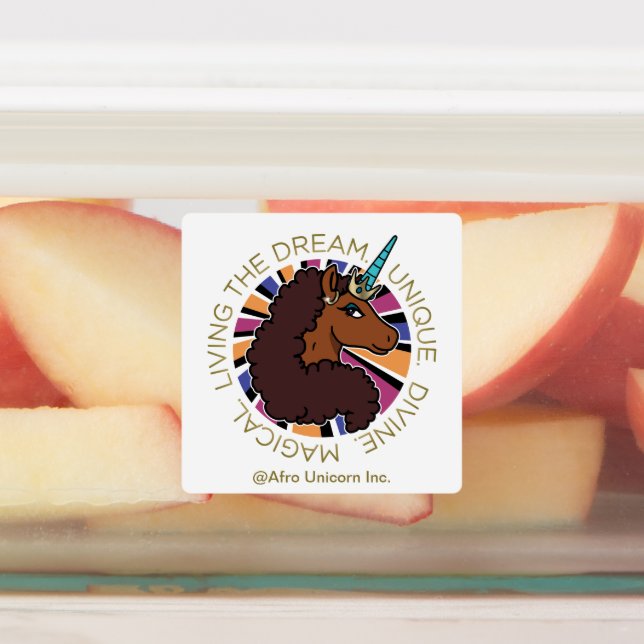 Étiquettes Afro Unicorn Living the Dream Design (Apposé)